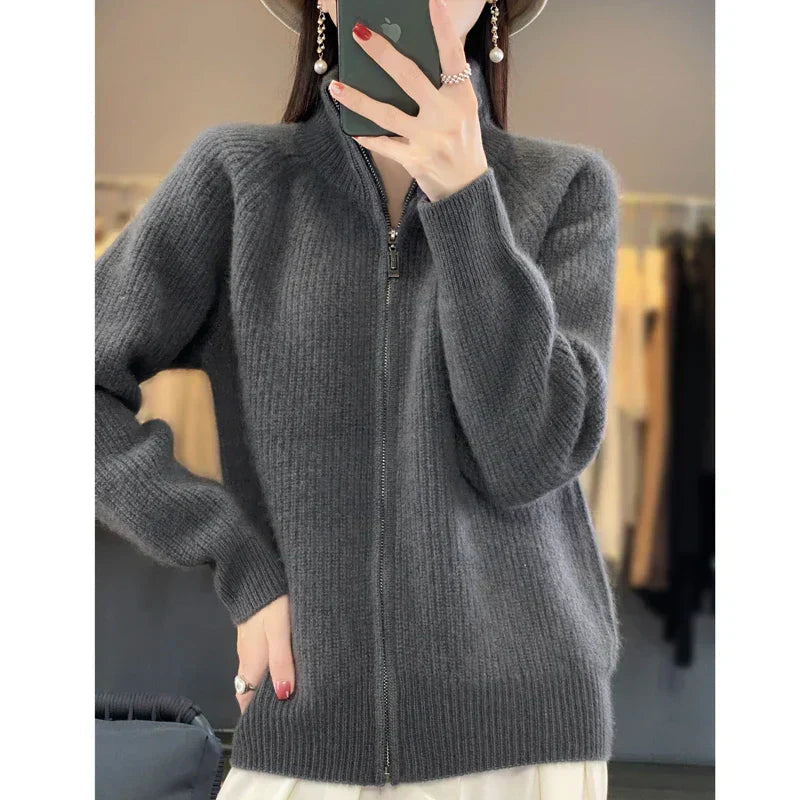 Cardigan Donna | Marrone | Lavorato a Maglia | Casual-Elegante