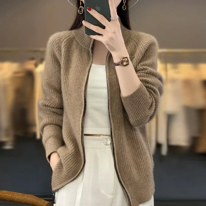 Cardigan Donna | Marrone | Lavorato a Maglia | Casual-Elegante