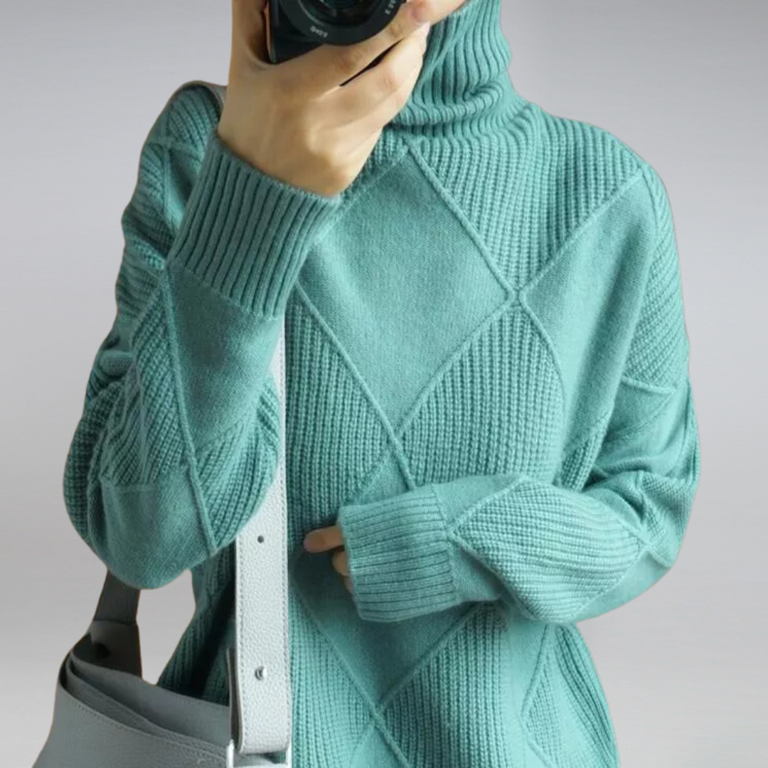Maglione Donna | Giallo | A Rombi | Casual | In Maglia