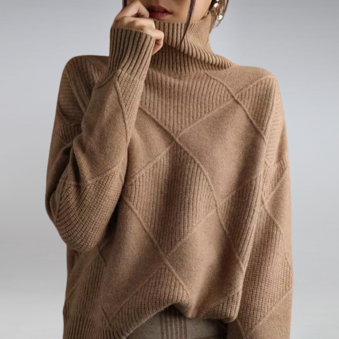 Maglione Donna | Giallo | A Rombi | Casual | In Maglia