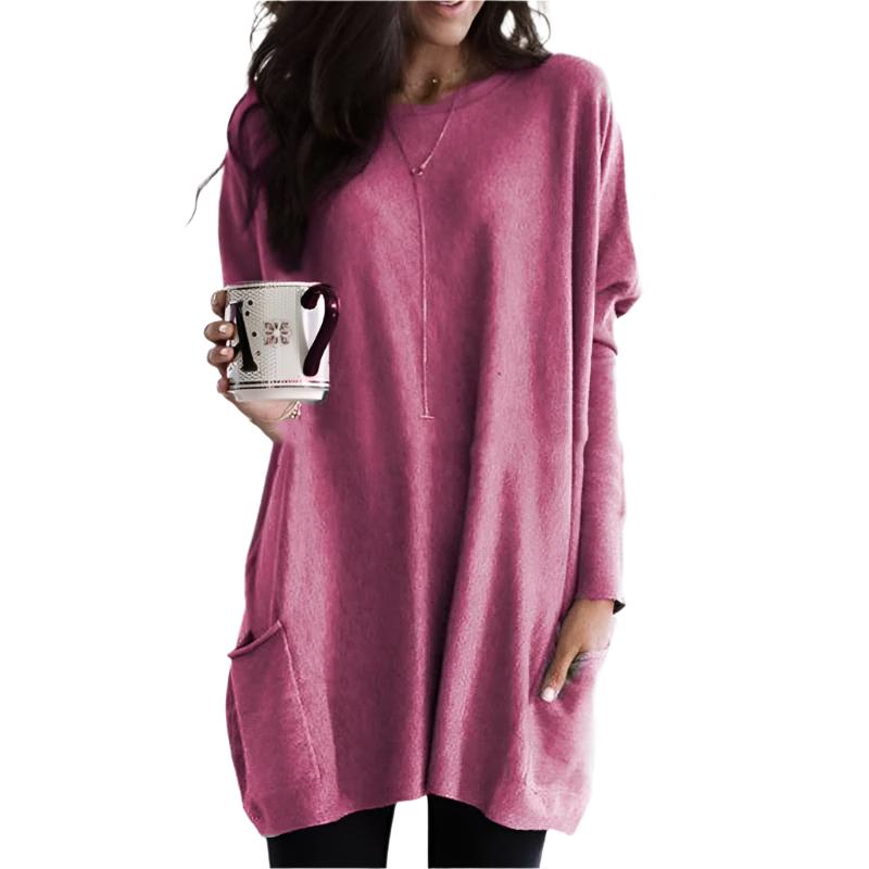 Maglione Oversize Donna | Rosa | Casual | Tasche | Invernale