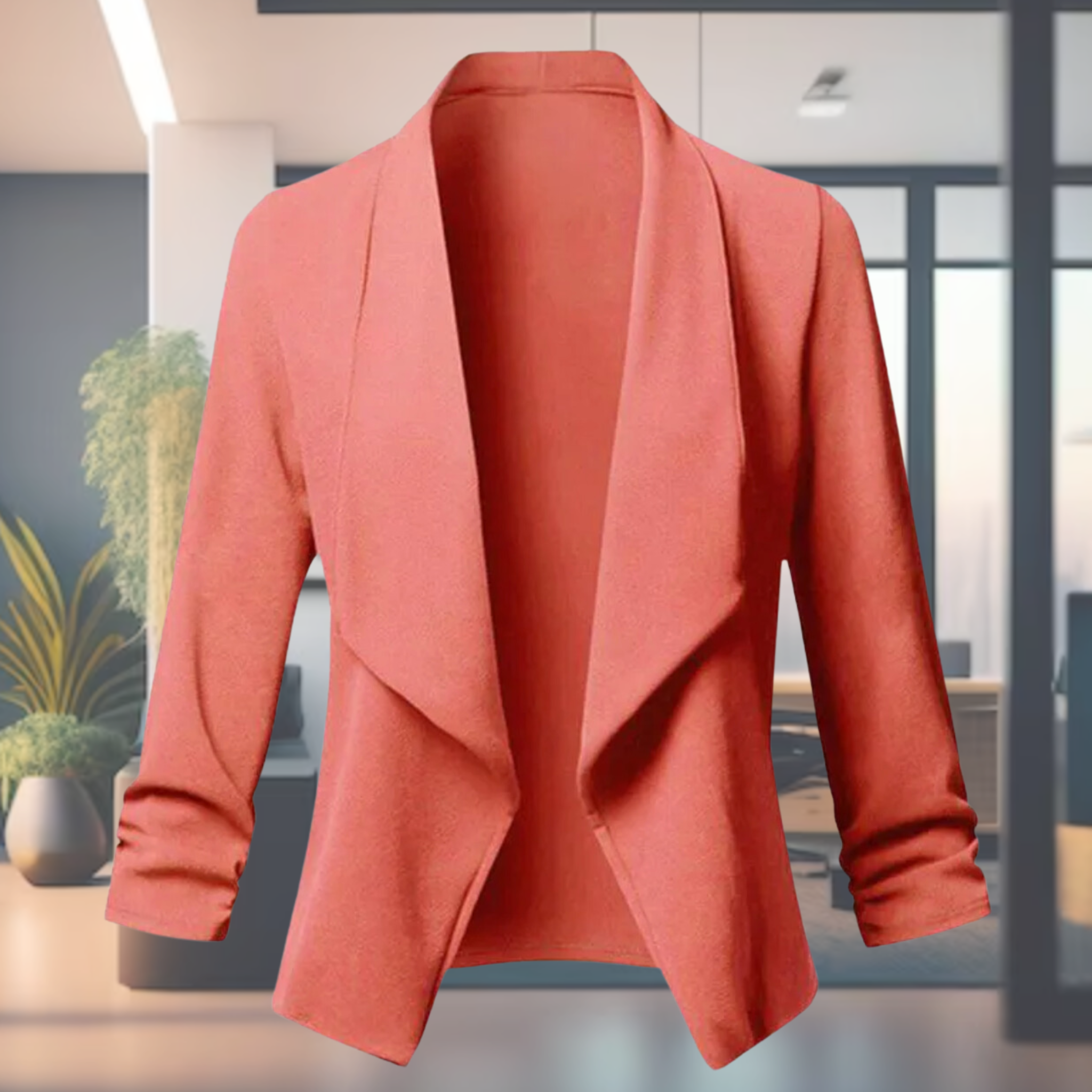 Giacca Donna | Colore Bordeaux | Elegante | Senza Chiusura | Maniche Lunghe