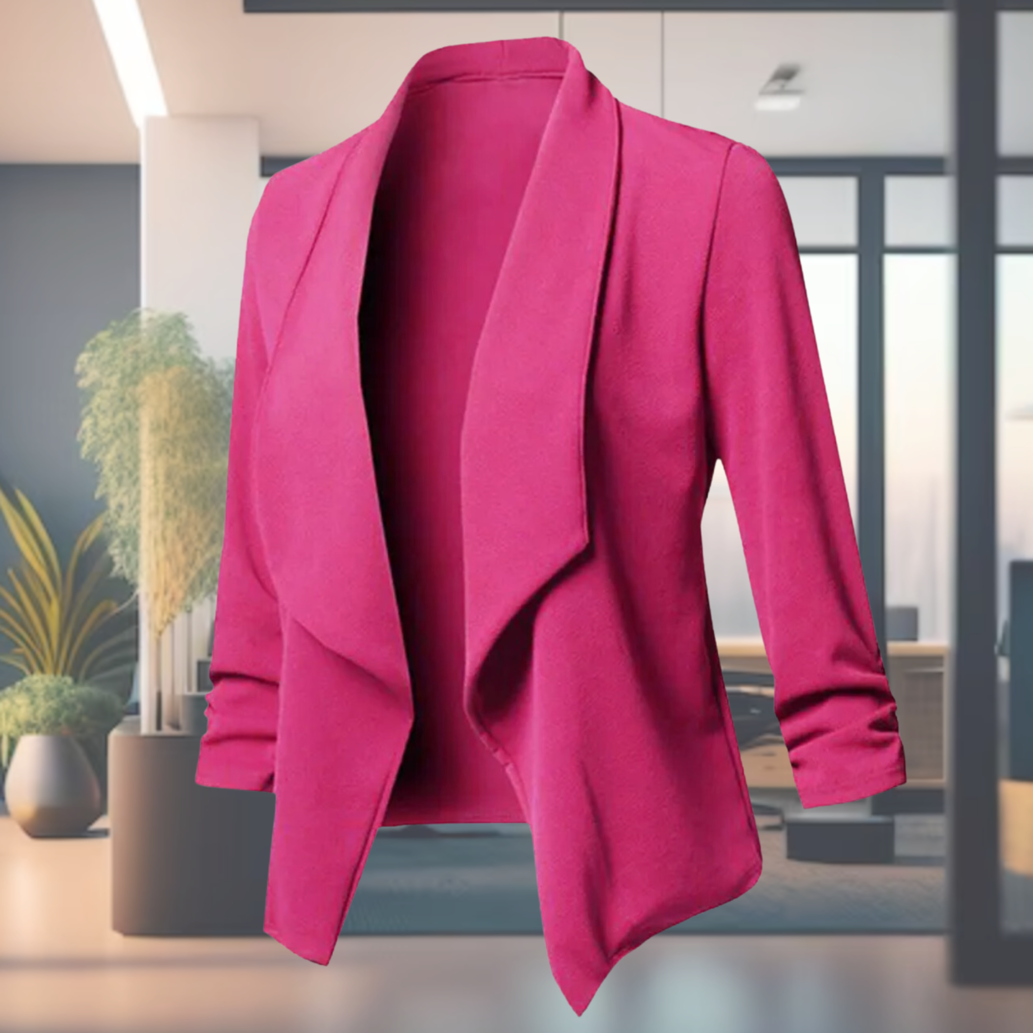 Giacca Donna | Colore Bordeaux | Elegante | Senza Chiusura | Maniche Lunghe