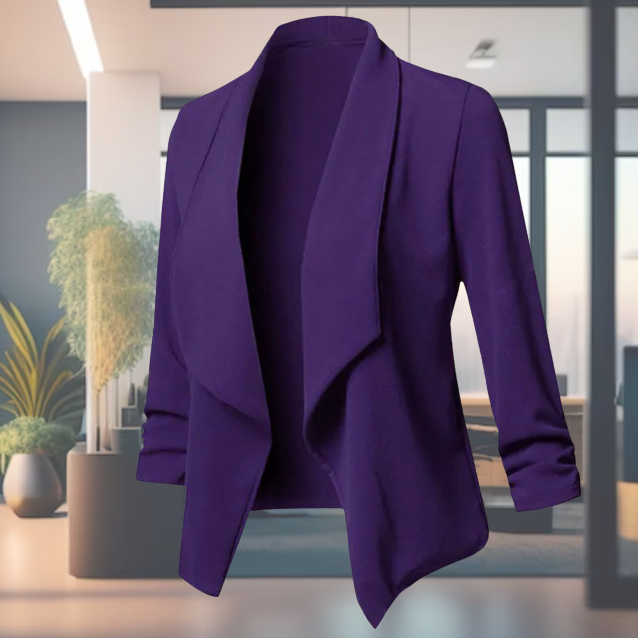 Giacca Donna | Colore Bordeaux | Elegante | Senza Chiusura | Maniche Lunghe