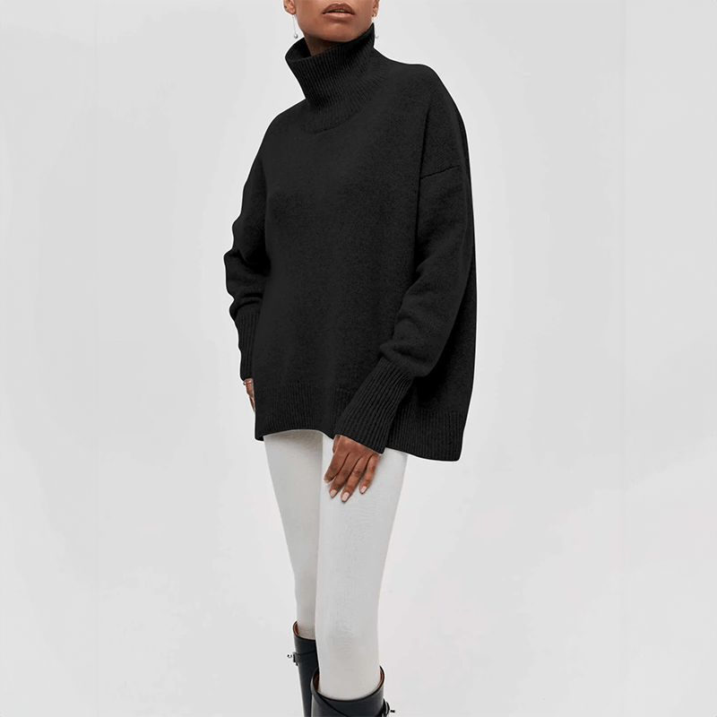 Maglione Dolcevita Donna | Azzurro | Oversize | Manica Lunga | Casual