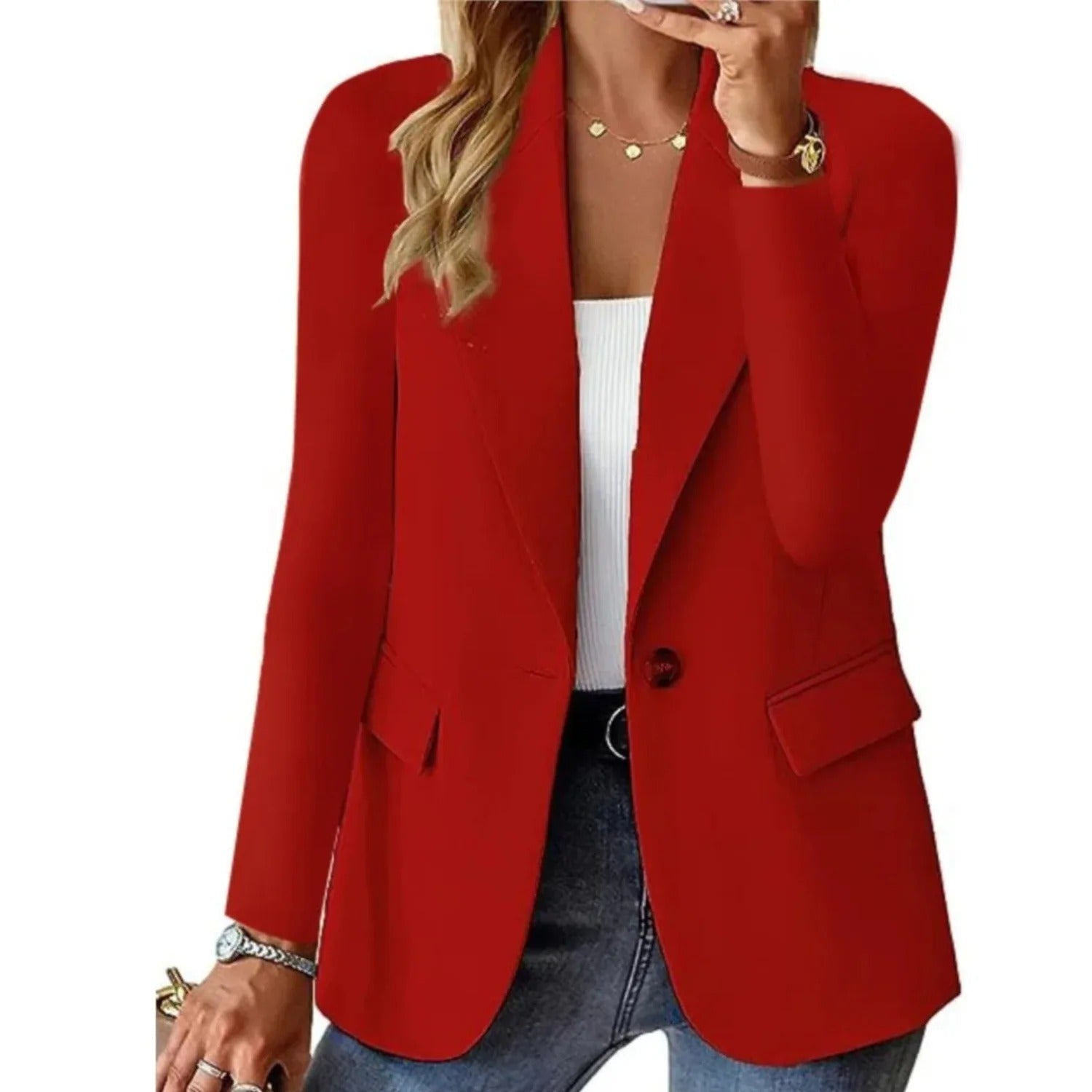 Giacca Donna | Fucsia | Elegante | Monopetto | Poliestere