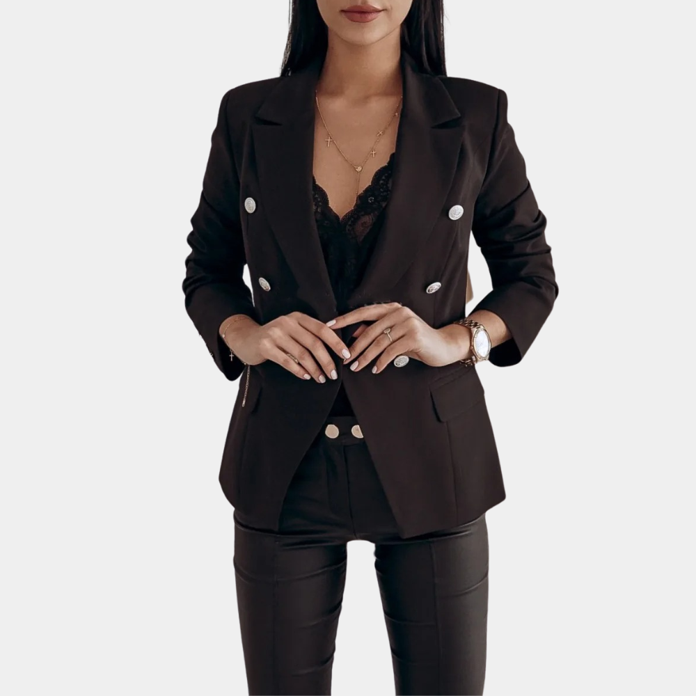 Blazer Doppiopetto Donna | Elegante | Bianco | Bottoni Decorativi