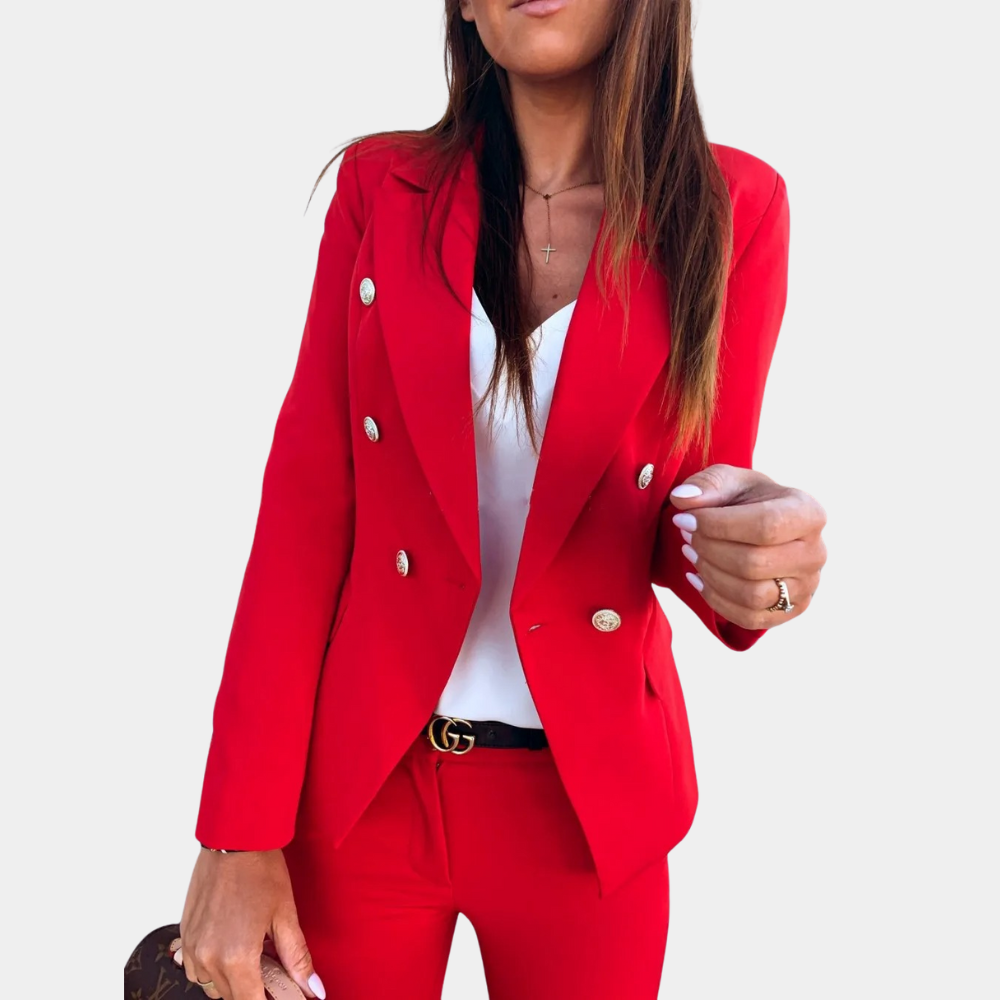 Blazer Doppiopetto Donna | Elegante | Bianco | Bottoni Decorativi