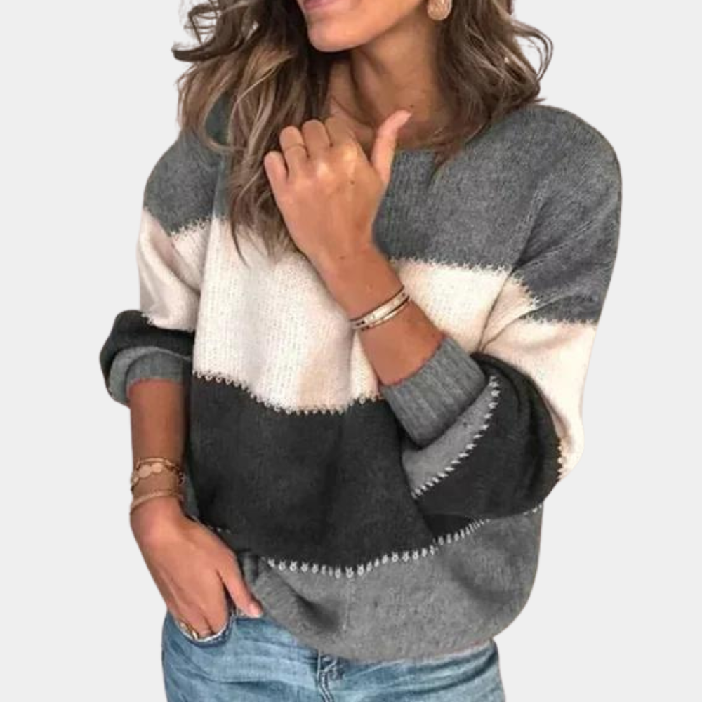 Maglione Donna | Multicolore | Maglia a Blocchi | Casual | Maniche Lunghe