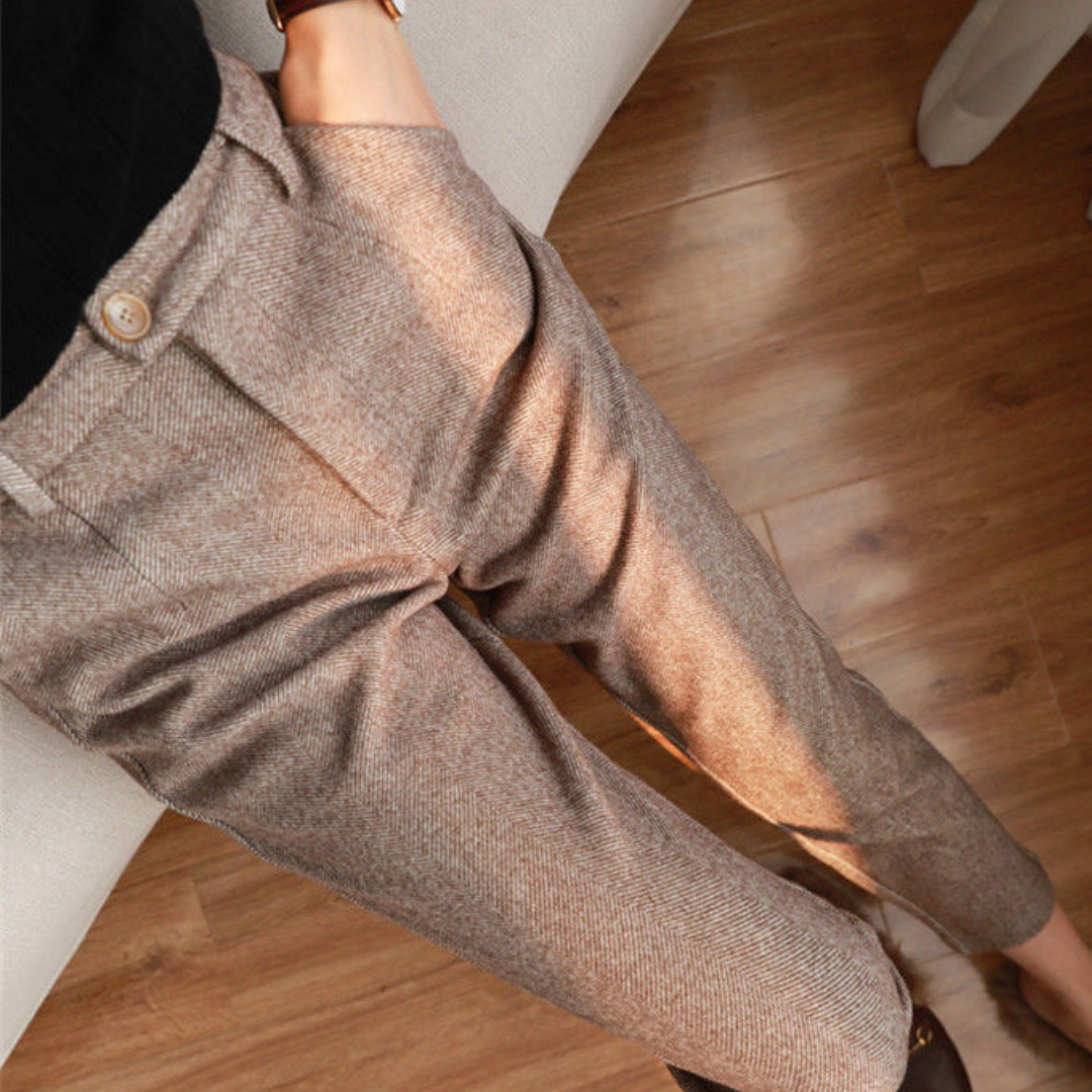 Pantaloni Eleganti in Lana | Vita Alta | Taglio Dritto e Sofisticato