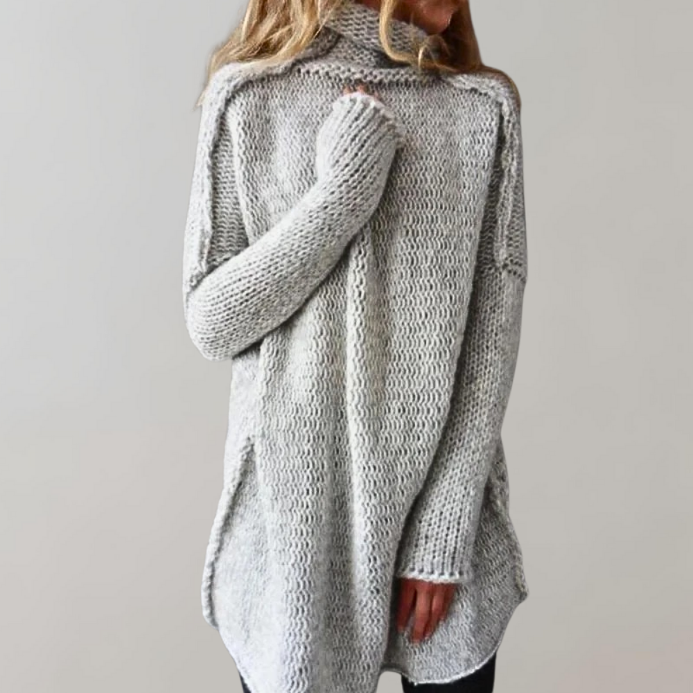 Maglione Oversize Donna | Nero | Maglia a Collo Alto | Stile Casual | Invernale