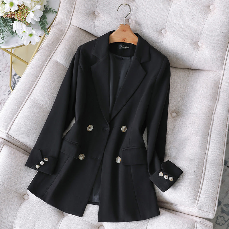 Giacca donna doppiopetto | Nero | Elegante | Bottoni dorati