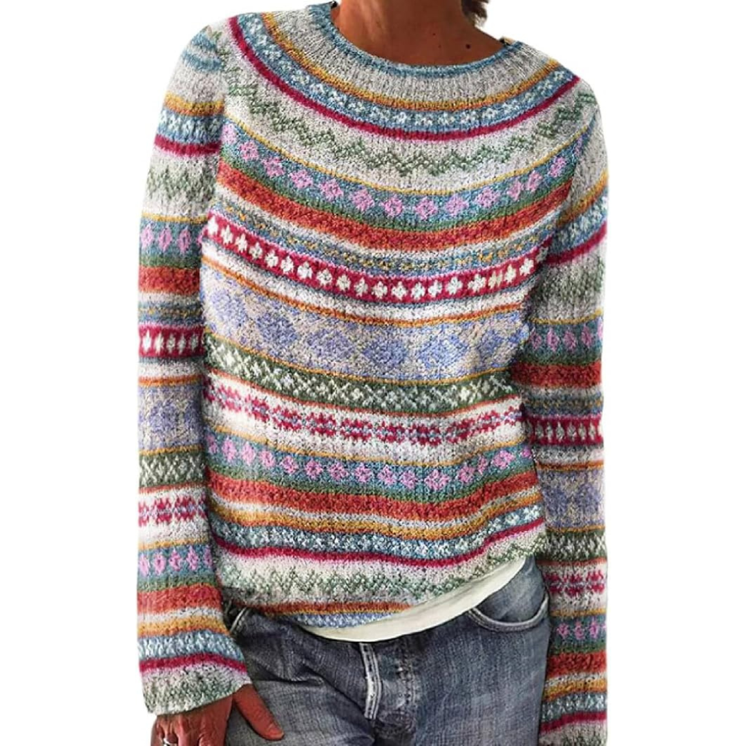 Maglione Donna | Multicolore a Righe | Invernale | Casual | Morbido