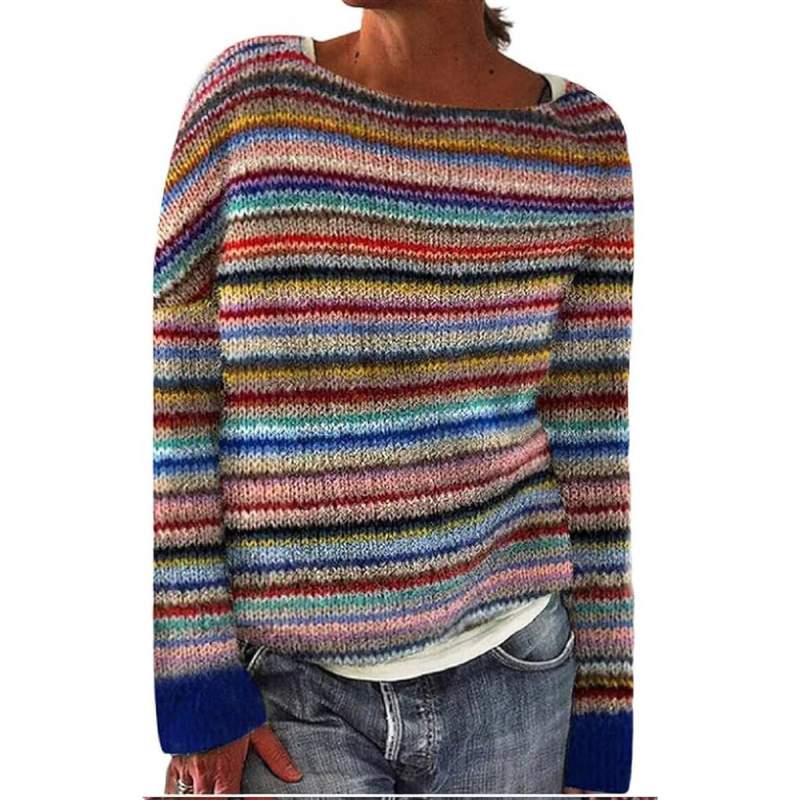 Maglione Donna | Multicolore a Righe | Invernale | Casual | Morbido