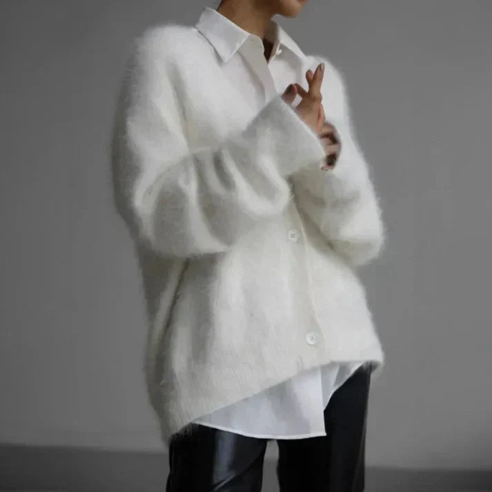 Cardigan Donna Morbido | Beige | Casual Invernale | Manica Lunga