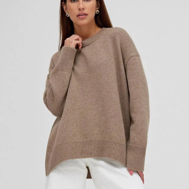 Maglione Oversize Donna | Bianco Crema | Cotone | Casual Invernale