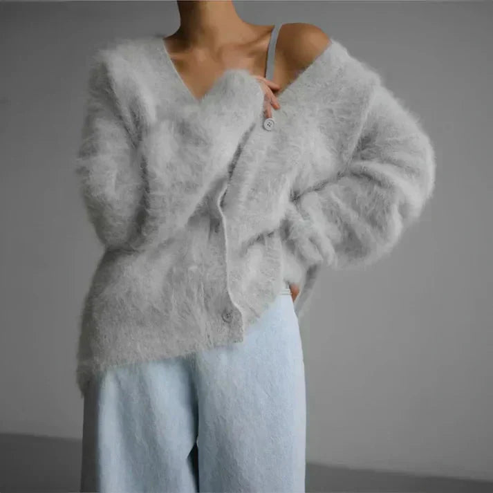 Cardigan Donna Morbido | Beige | Casual Invernale | Manica Lunga