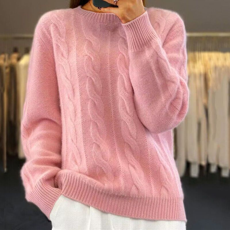 Maglione Donna | Avorio | Treccia | Casual | Maglia Morbida