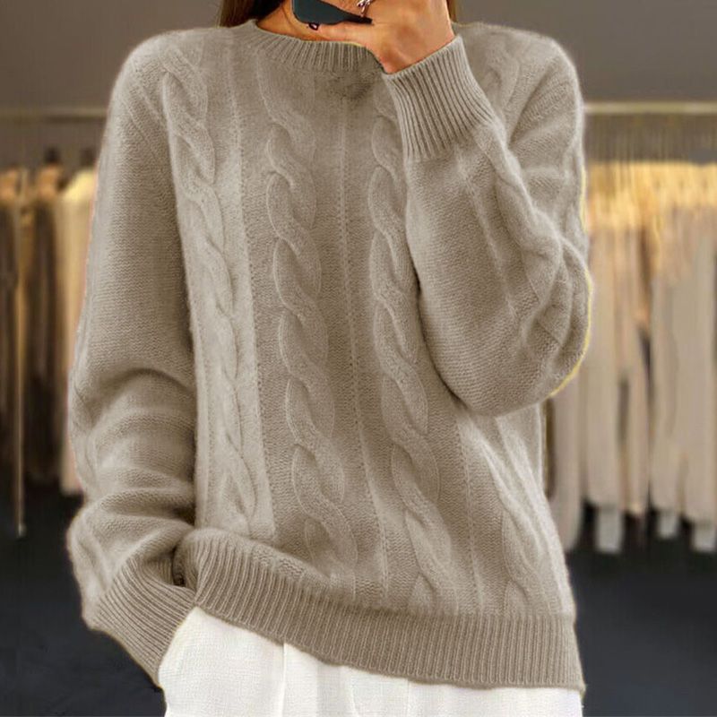 Maglione Donna | Avorio | Treccia | Casual | Maglia Morbida