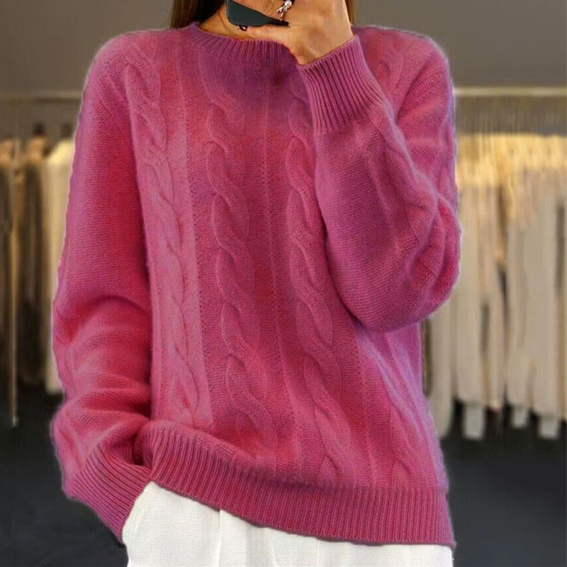 Maglione Donna | Avorio | Treccia | Casual | Maglia Morbida