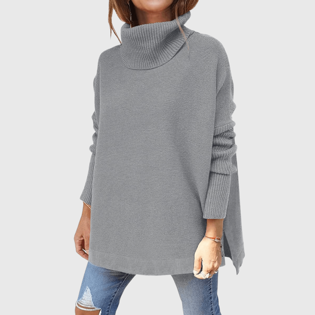 Maglione Donna Oversize | Collo Alto | Avorio | In Maglia | Casual