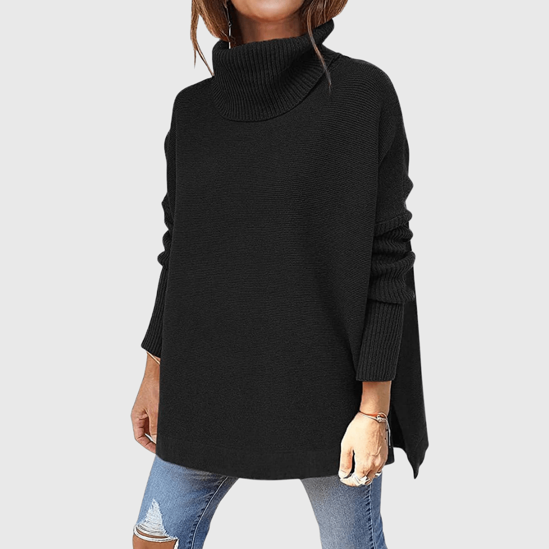 Maglione Donna Oversize | Collo Alto | Avorio | In Maglia | Casual