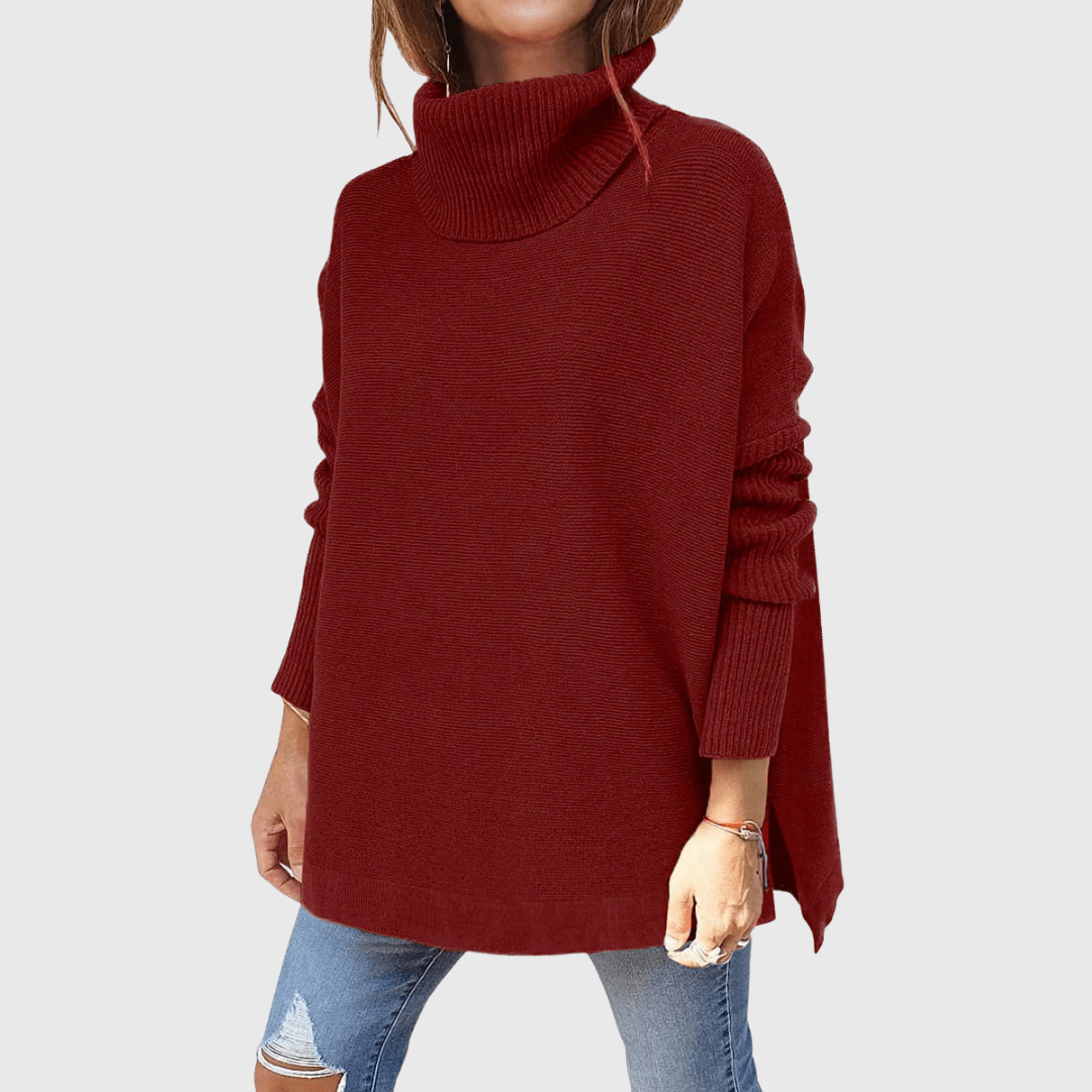 Maglione Donna Oversize | Collo Alto | Avorio | In Maglia | Casual