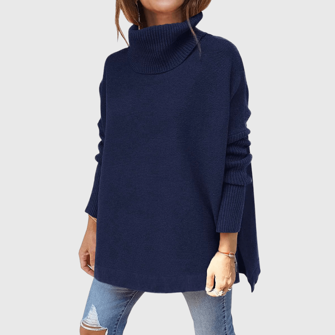 Maglione Donna Oversize | Collo Alto | Avorio | In Maglia | Casual