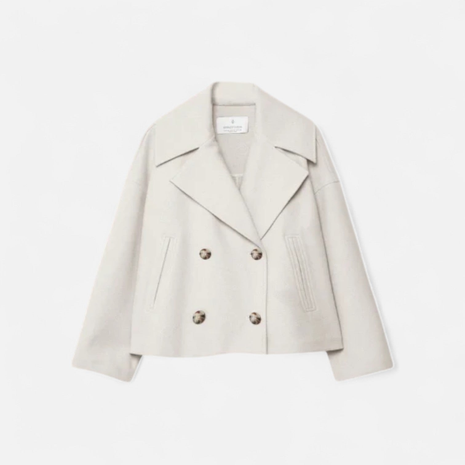 Cappotto Donna | Doppiopetto | Bianco | Elegante | Lana