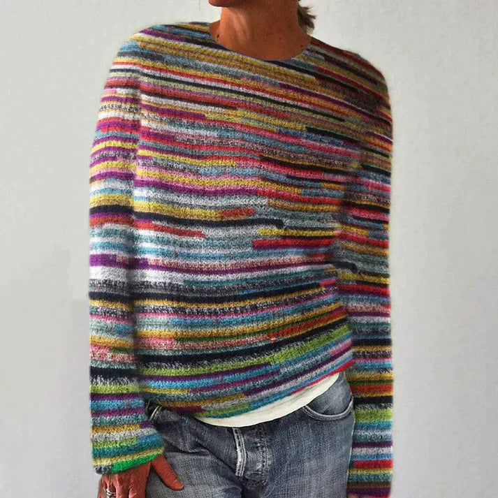 Maglione Donna | Multicolore a Righe | Invernale | Casual | Morbido