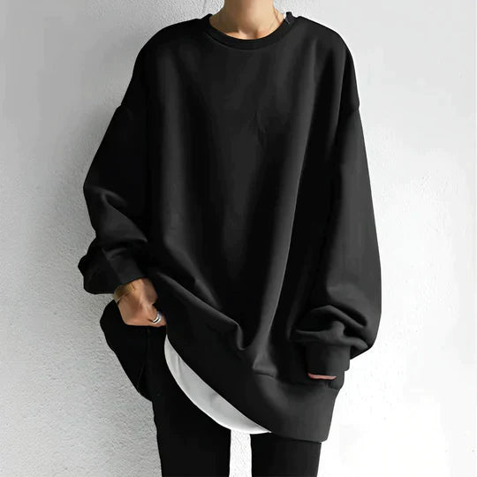 Felpa Oversize Donna | Nero | Casual | Maniche Lunghe
