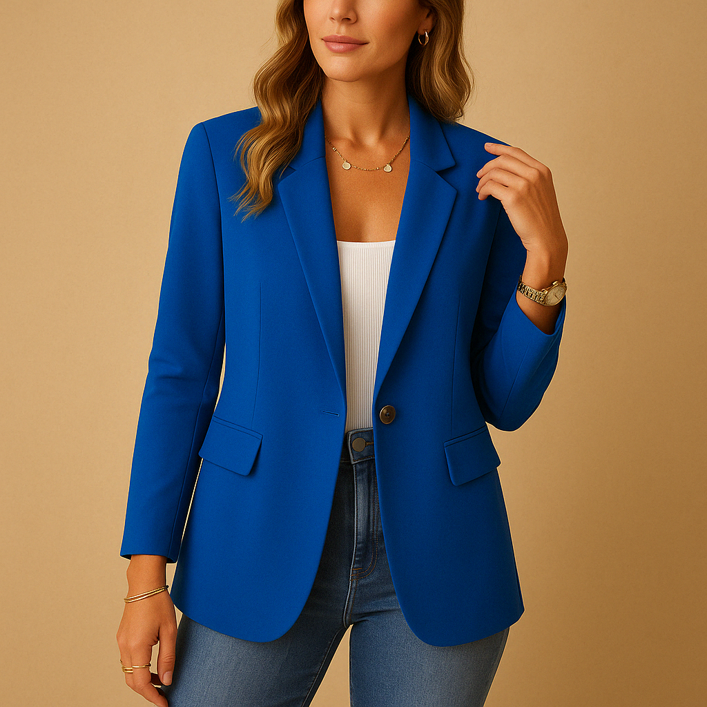 Blazer Donna Elegante | Bianco | Tailleur Formale | Maniche Lunghe