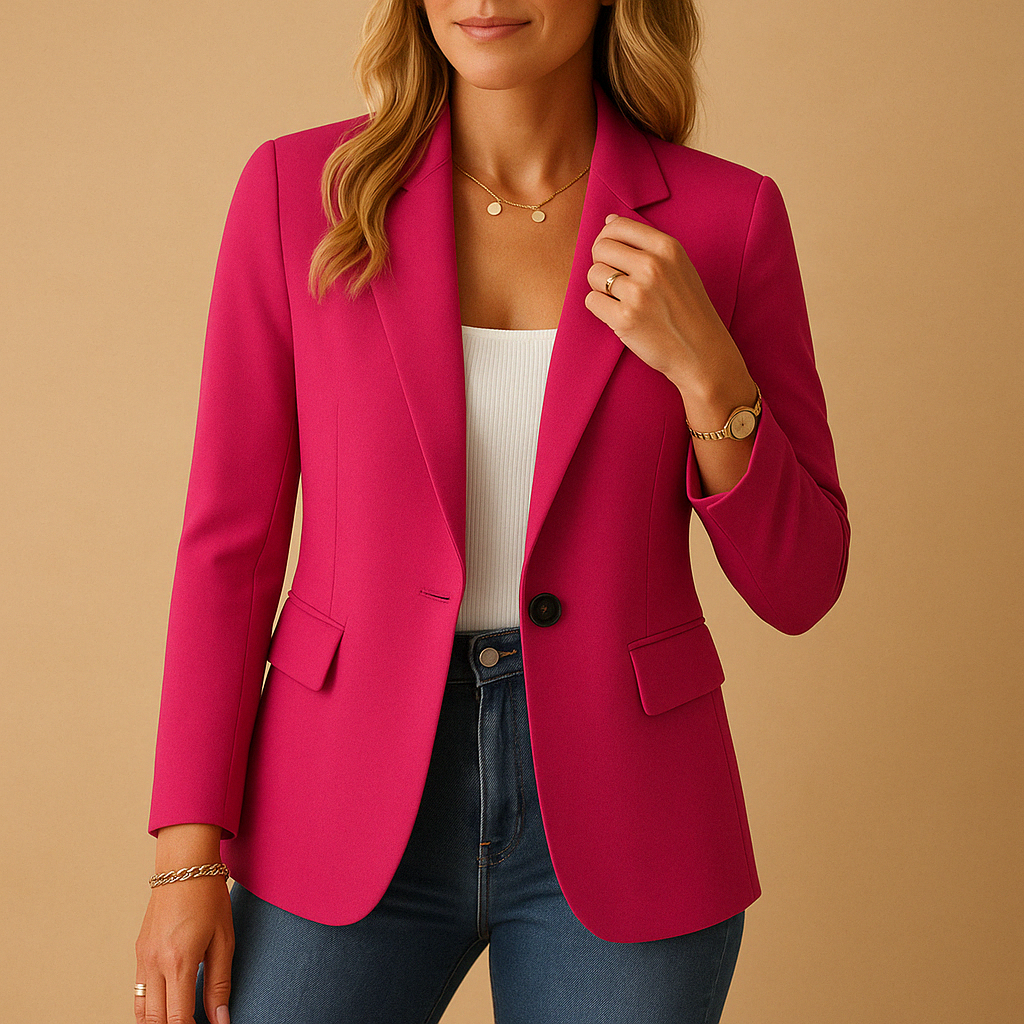 Blazer Donna Elegante | Bianco | Tailleur Formale | Maniche Lunghe