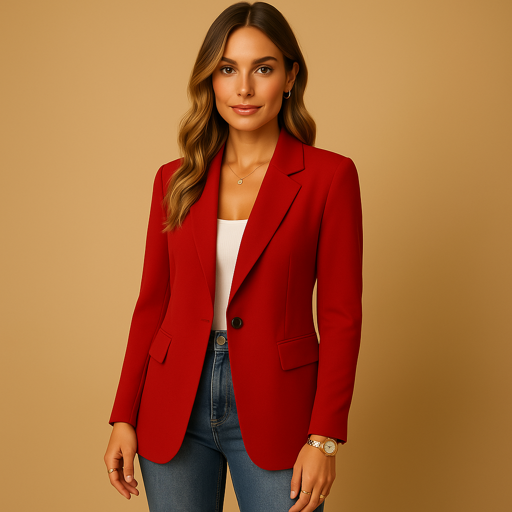 Blazer Donna Elegante | Bianco | Tailleur Formale | Maniche Lunghe