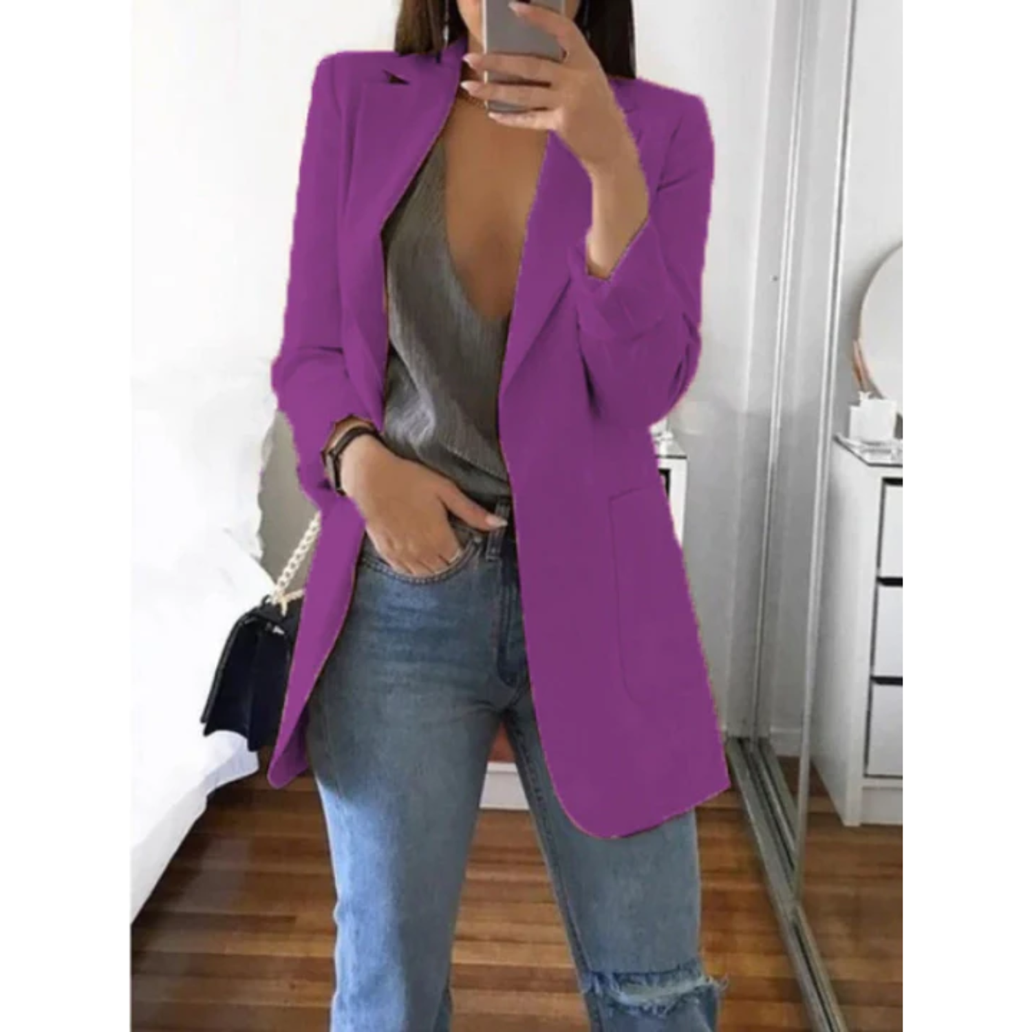 Blazer Donna Rosa | Elegante | Leggero | Maniche Lunghe | Casual