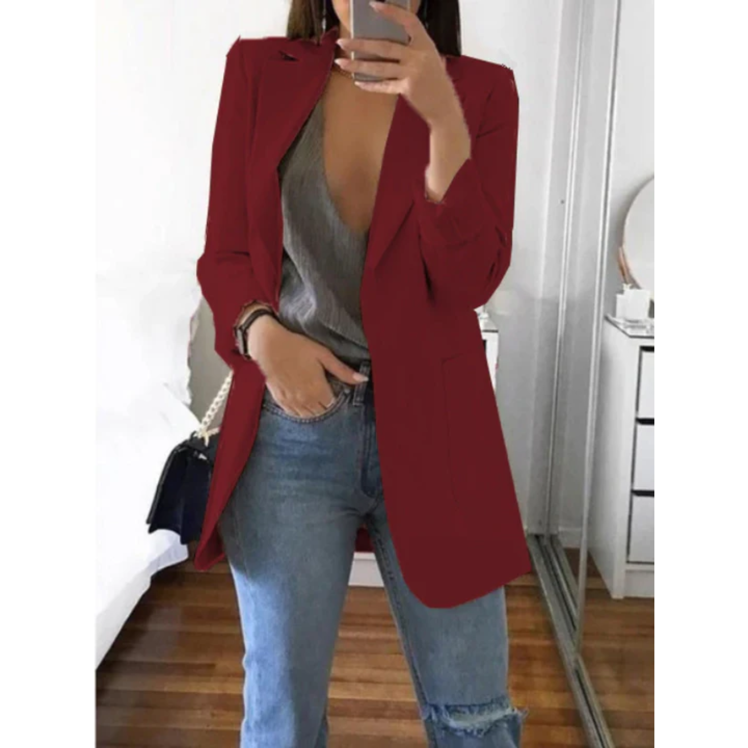 Blazer Donna Rosa | Elegante | Leggero | Maniche Lunghe | Casual
