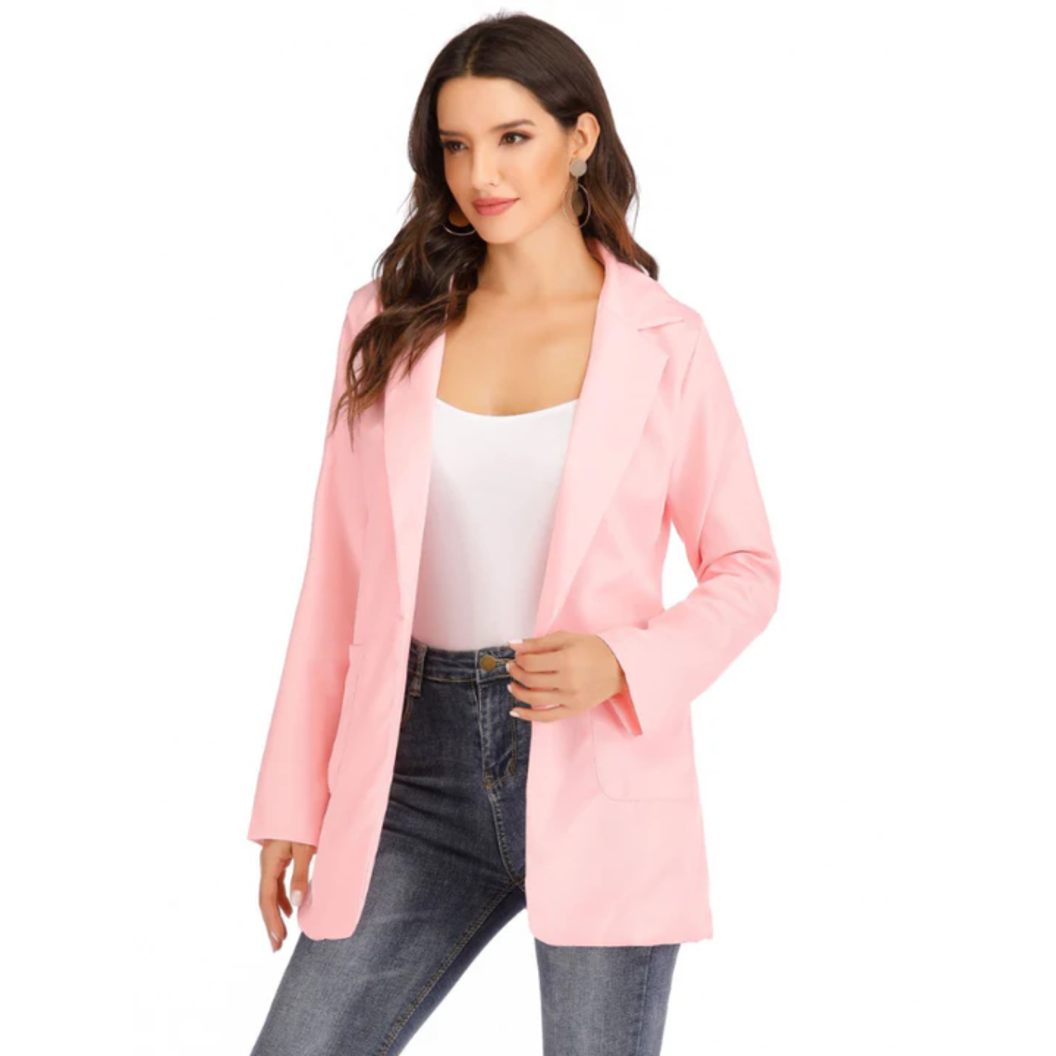 Blazer Donna Rosa | Elegante | Leggero | Maniche Lunghe | Casual
