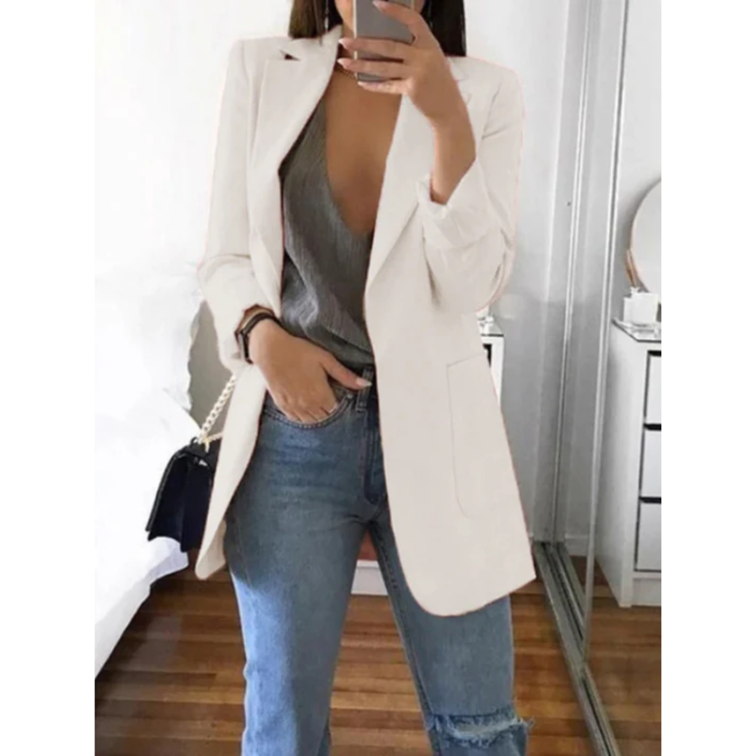 Blazer Donna Rosa | Elegante | Leggero | Maniche Lunghe | Casual